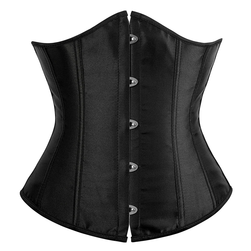 Size 6-24 Corset Steel Boned Corset Womens Underbust Waist Trainer Stain Corsets - Image 3 of 4