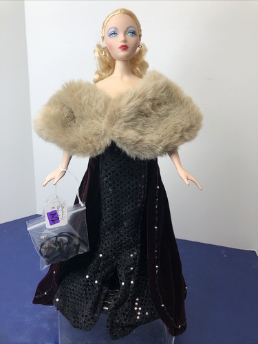 16" Ashton Drake Gene Puppe "Sparkling Seduction" Fell Cape schwarzes Kleid #A2