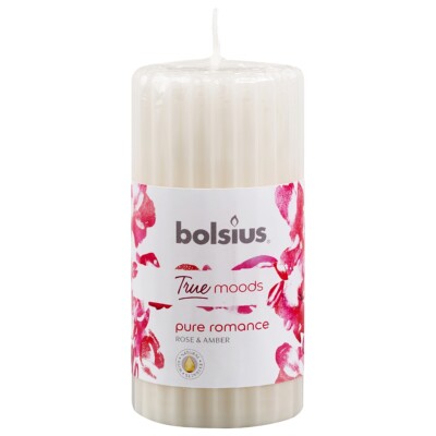 Bolsius True Moods Duft-Stumpenkerze geriffelt 120x58 mm Pure Romance (1 Stück)