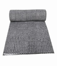 Indian Hand Block Print Kantha Quilt Blanket Cotton King Size Bedspread Throw
