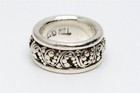 LOIS HILL 925 Sterling Silver Scroll Caviar Bead Ring Wide Band with Box — photo 4
