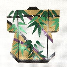 Lee Designs Bamboo Design Petite Kimono Needlepoint Canvas Hand Painted 18ct