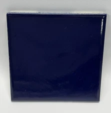Dark Cobalt Blue Ceramic Tile 4 1/4 Vintage FT Mid Century Modern 4x4 DARK Blue