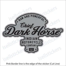 BM-12051 Indian Chief Dark Horse Motorcycle Bumper Sticker Window Decal