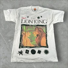 Vintage Lion King Shirt Mens OSFA White 90s Disney Simba Nala Jerry Leigh XL USA