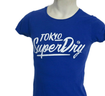 Superdry Herren Vintage T- Shirt Shirt Blau Gr. 36 logo  kurzarm Regular