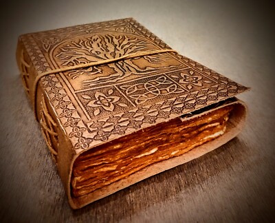 Handmade Tree of Life Embossed Leather Bound 200 Page Unlined Unisex Journal