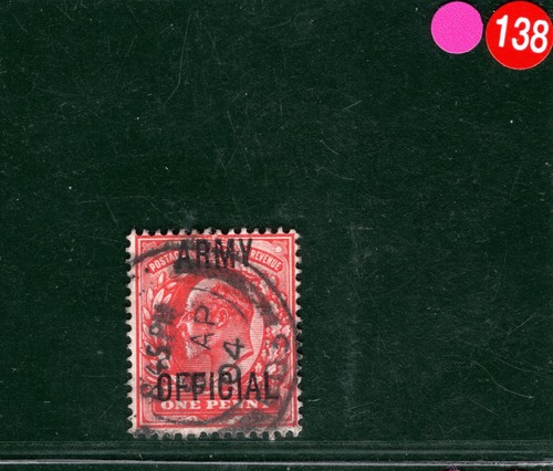 GB KEVII SG.O49var 1d *ARMY OFFICIAL* Overprint VARIETY 1904 CDS Used HPR138 - Picture 4 of 6