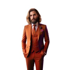 Men's Rustic 3 Piece Suit Slim fit 2 Button Party Wear Blazer Vest Pant Suit Set