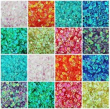 LOOSE CUP SEQUINS - IRIDESCENT - 720/PACK - 4MM 6MM 16 COLORS - THREADART
