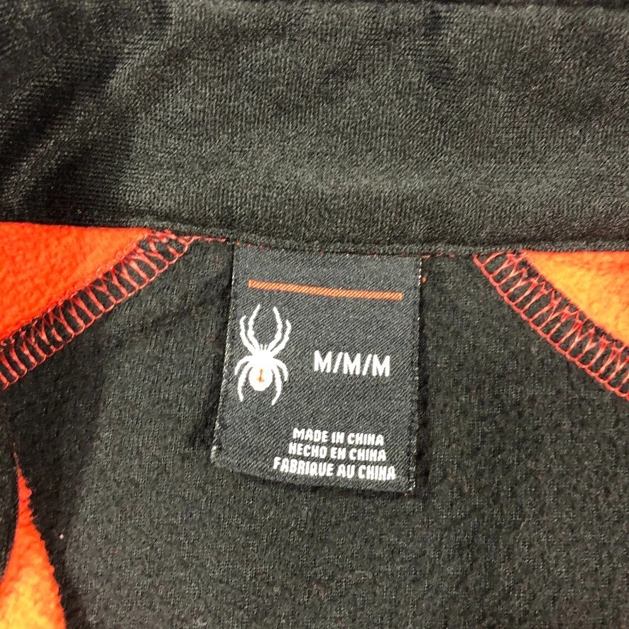 Pullover Spyder Niño Mediano Juvenil Rojo Negro Bloque de Color Vellón Media Cremallera Logo Foto 3 de 4