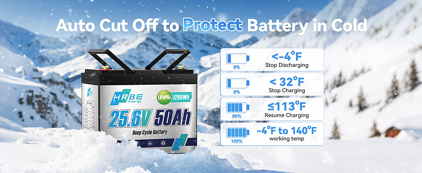 24V 50Ah LiFePO4 Lithium Battery 1280Wh Deep Cycles For Trolling Solar