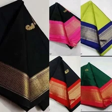 Women's Paithani Cotton silk saree with Running Blouse