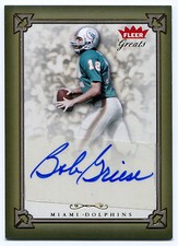 2004 Fleer Greats of the Game BOB GRIESE Gold Border Auto Rare SP Dolphins HOF