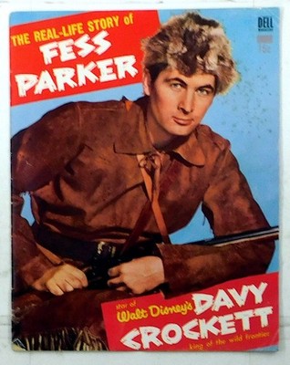 Real Life Story of Fess Parker #1 Dell 1955 Walt Disney's Davy Crockett Western