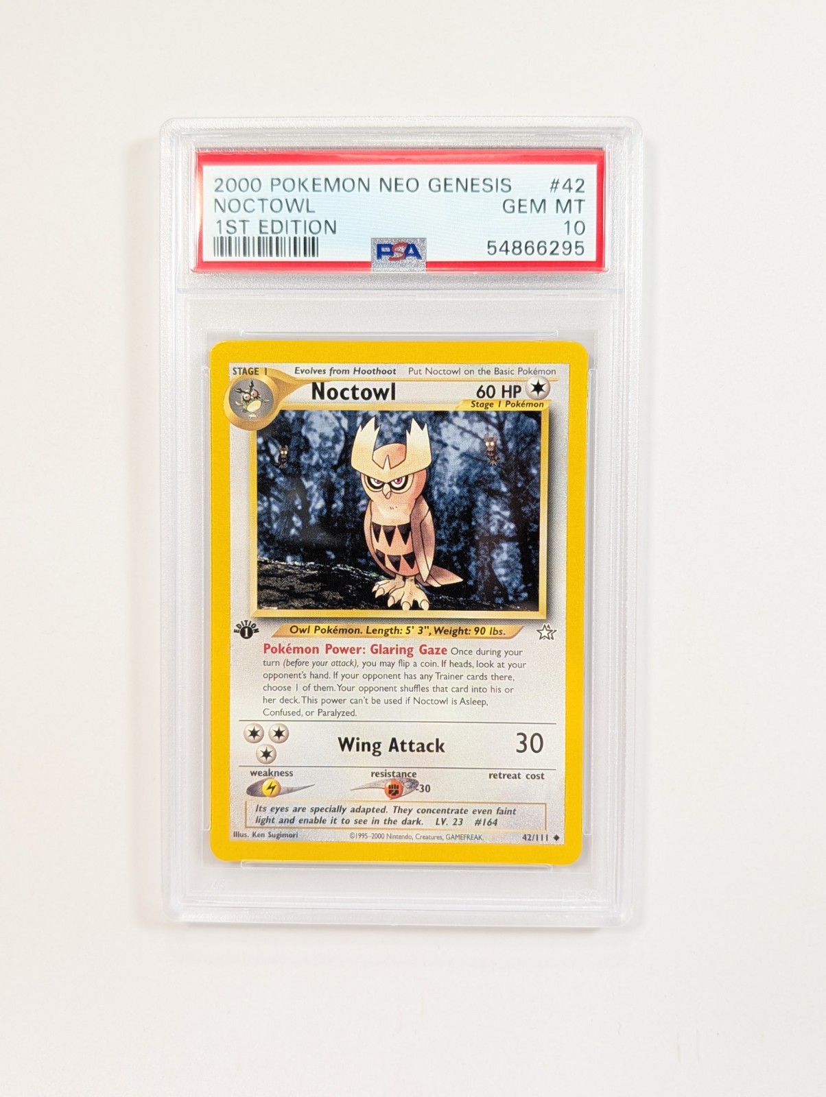 2000 Pokémon 1st Edition Neo Genesis NOCTOWL 42/111 PSA 10 GEM MINT