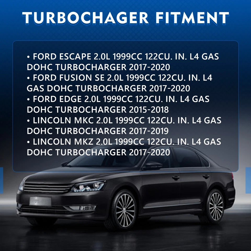 Turbo Turbocharger For Ford Edge 2.0 L EcoBoost 2015 2016 2017 2018 53039880416 Foto 4 de 4