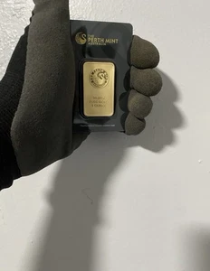 1 oz. Gold Bar - Perth Mint (Swan design, in assay) 99.99%