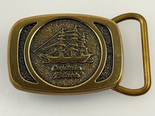 Captain Black Pipe Tobacco Promo Solid Brass Dress Belt Buckle Made in USA