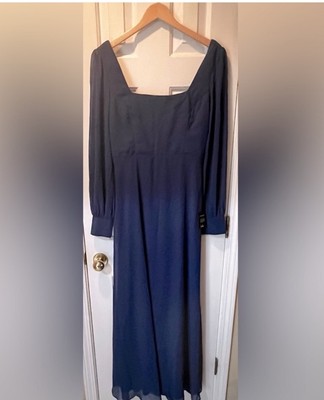 blue nature beauty long sleeve maxi dress Natural Long Sleeve Linen Maxi Dress from NikkaPlace