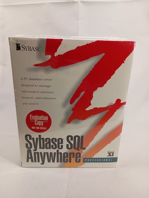 1996 Sybase SQL Anywhere Xl , Made In USA. Factory Sealed. Evaluation Copy 