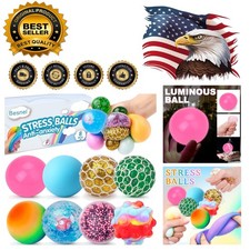 Squishy Stress Balls Set of 8 - Anxiety Relief Sensory Toys for Kids  Adults