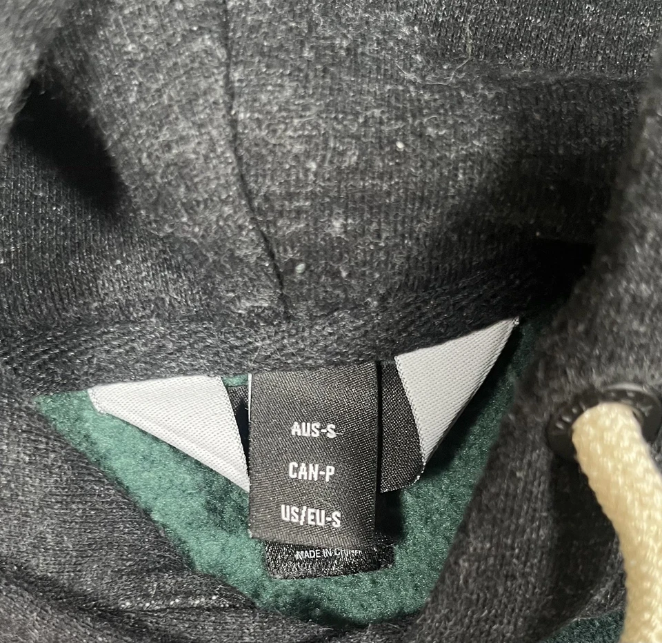 Volcom Hoodie Sweatshirt Mens Small Colorblock Green Gray Black Pullover Skate - Image 3 of 4