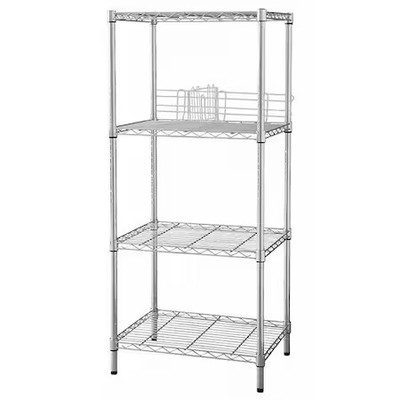 Zoro Select 32V391 Wire Shelving Unit, 18''D X 36''W X 63''H, 4 Shelves, Chrome,