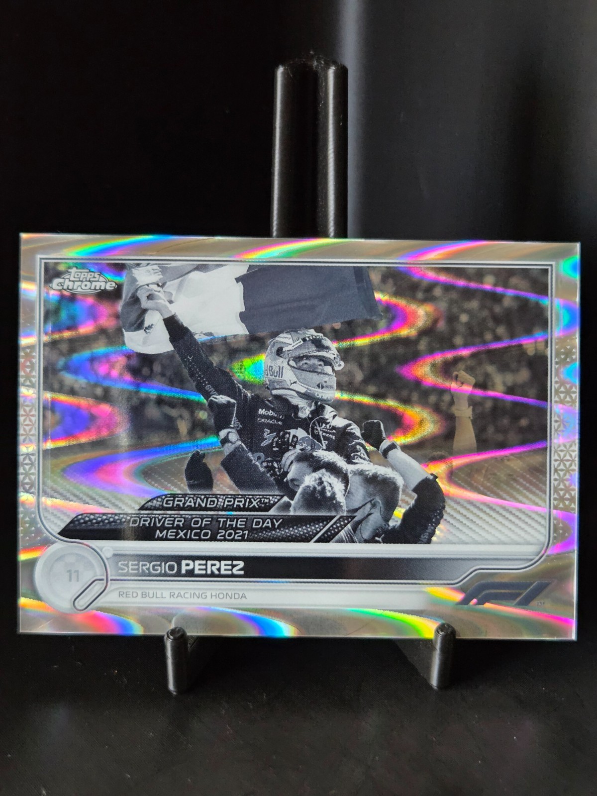 2022 Topps Chrome Formula 1 - Sergio Perez #189 Black & White RayWave Refractor