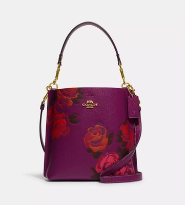   Coach Mollie Bucket 22 With Jumbo Flower Print CE577 Im/Dark Magenta Multi