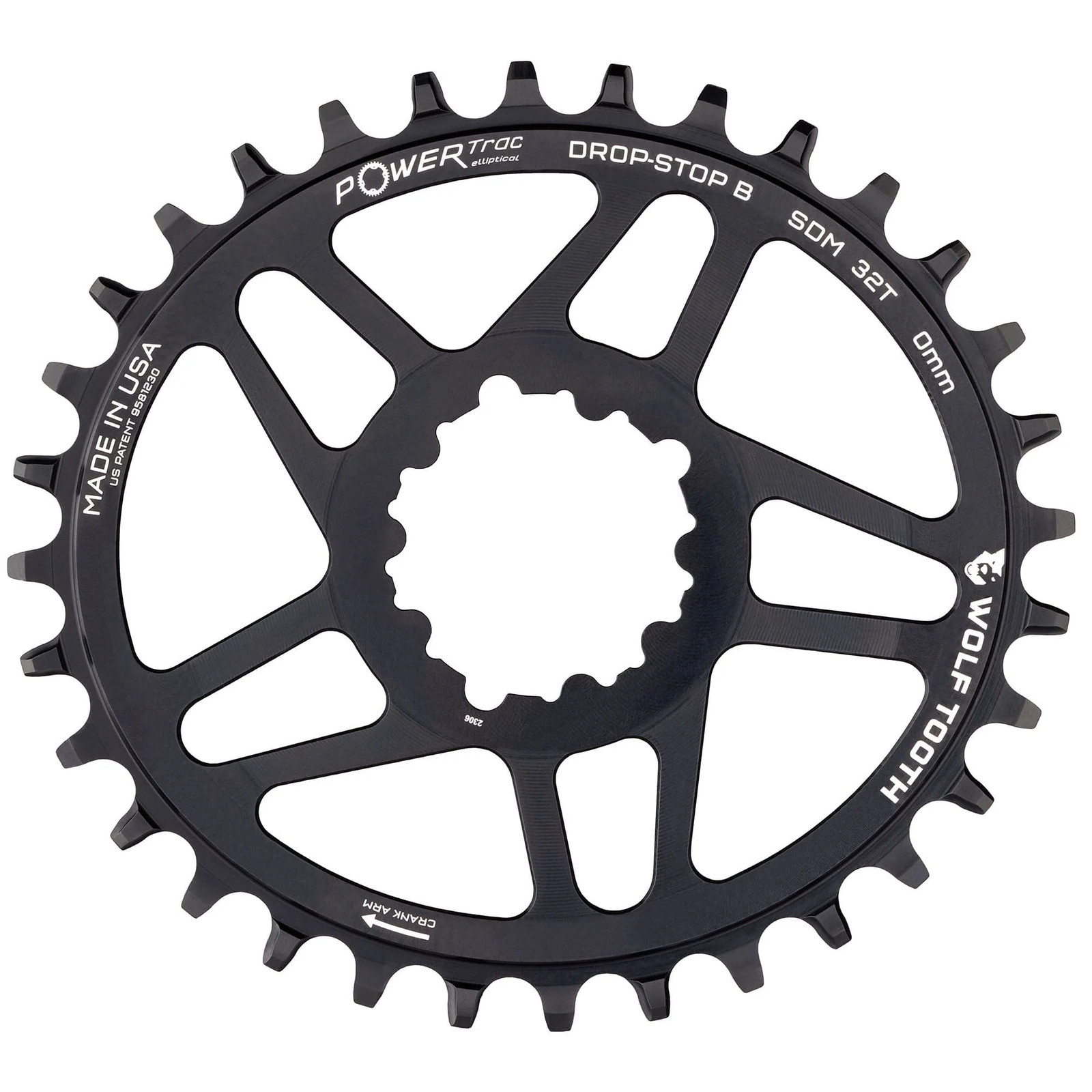 Wolf Tooth 32T Elliptical Aluminum Chainring for 3-Bolt Boos