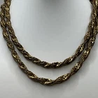 Miriam Haskell Vintage Gold Tone Brass Rope Chain Necklace 29in Signed