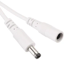 2PCS 6.56ft White DC Power Extension Cable 5.5mm x 2.1mm