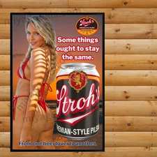 16x24 Stroh beer Poster Sexy Beach Girl  16x24 Dream Girl  Mancave Bar Decor