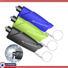 3-pack 3-in-1 Car Escape Tool Window Breaker Seatbelt Cutter Keychain Emergenc