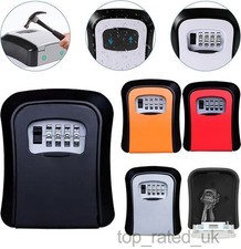 Key Safe Box Outdoor Lockbox Wall Mounted 4-Code Combination Safety Locker Home