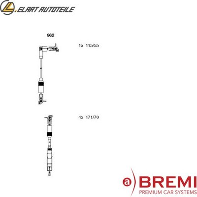 Ignition cable set 962 for VW Golf/III/Cabriolet AEK/AKS/AFT 1.6L 4cyl Golf III 