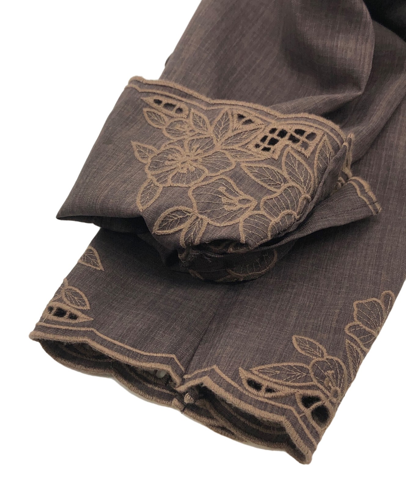 Ameri MEDI LACE EMBROIDERY COLLAR JACKET Brown Si… - image 5