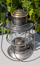 ADAMS & WESTLAKE 1895 BRASS TOP BELL BOTTOM RAILROAD LANTERN