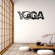 Yoga Metal Wall Art Decor Mindful Balance Home Accent Modern