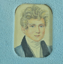 Ancien tableau portrait de jeune homme romantique Baron de Condé Bordeaux 19ème