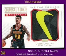 2017 Panini national Treasure Rookie PATCH *NIKE* #24 John Collins PATCH RC 1/1 