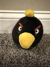 Angry Birds Plush Bomb Black Bird 6 Stuffed Animal 2010 Commonwealth No Sound
