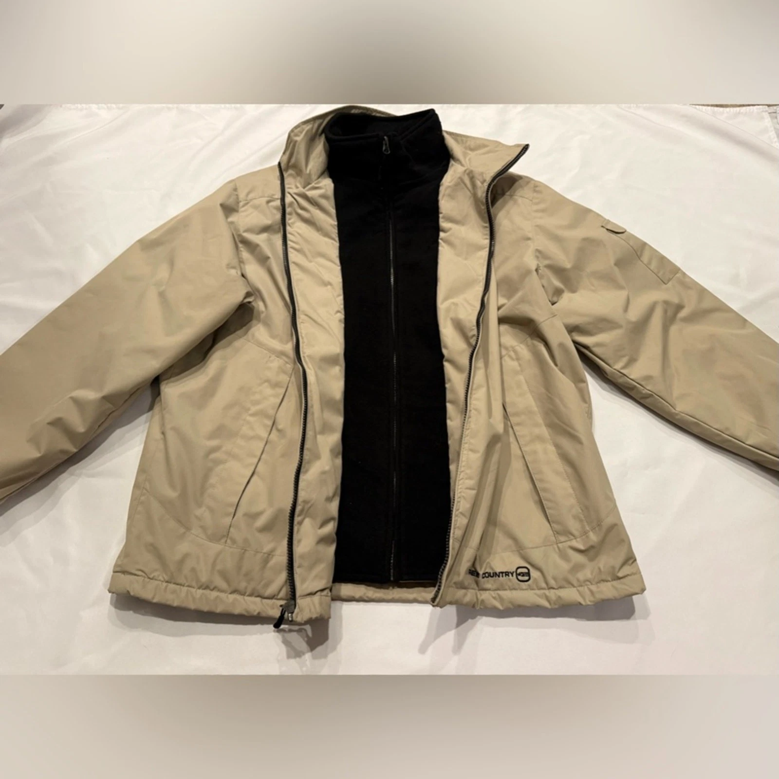 Free Country Men’s Lightweight Water-Resistant Jacket Size Large Beige