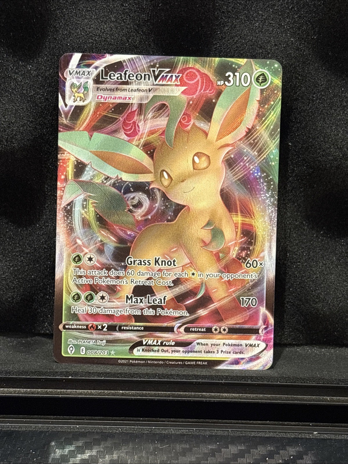 Leafeon VMAX - 008/203 - Pokemon Evolving Skies Sword Shield Ultra Rare Card NM