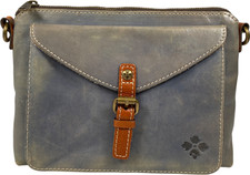 Patricia Nash Blue/Gray Leather Avellino Purse Pouch