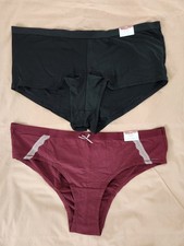 Set of 2 Cacique Boyshort  Cheeky Panties Size 18/20 Black Maroon NWT