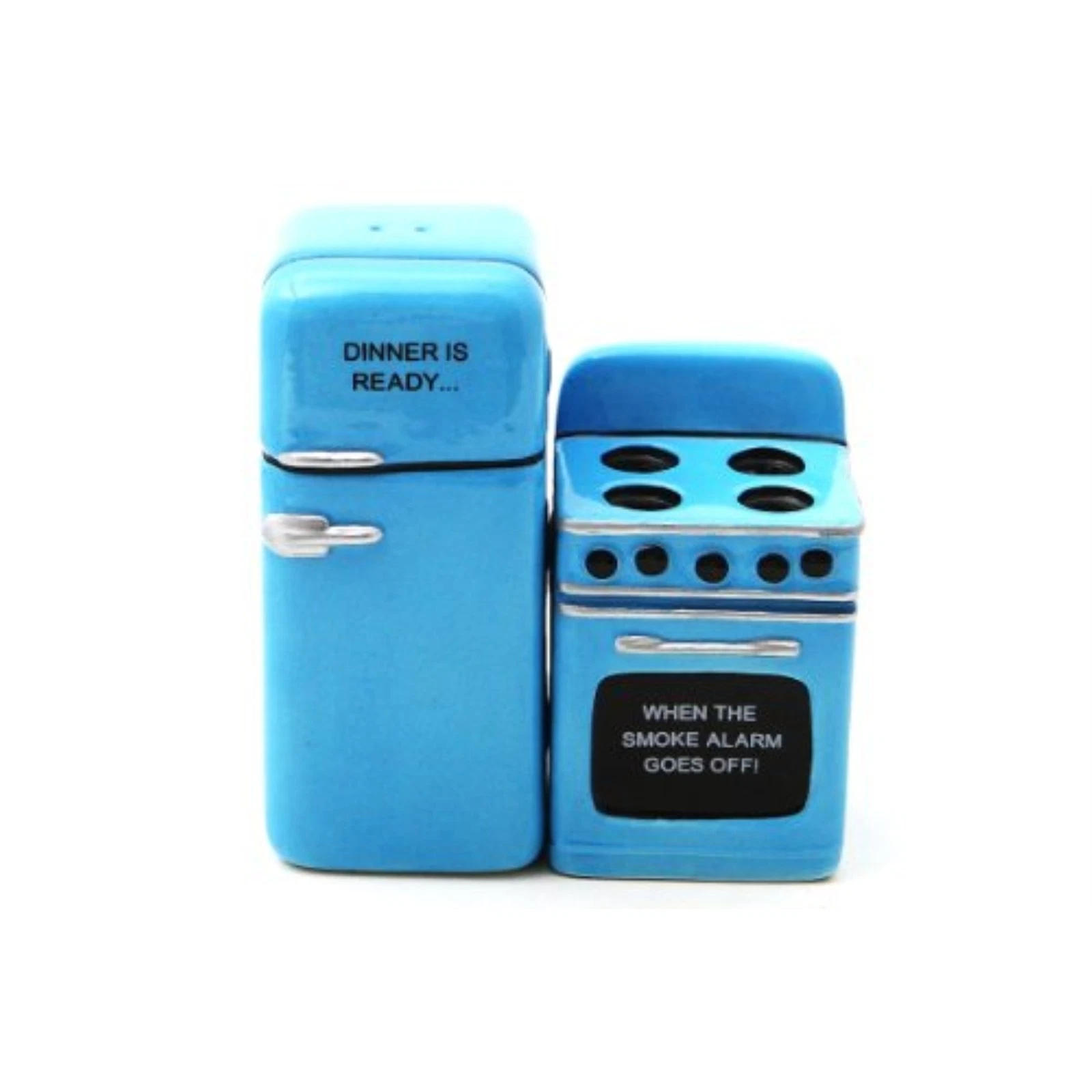 Retro Fridge and Stove Dinner is Ready Magnetic Ceramic Salt and Pepper Shakers