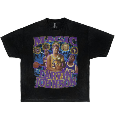 #ad #ad Magic Earvin Johnson 5x NBA Champion Rings Vintage Tee Shirt $35.00
