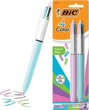 BIC 4-Color Fashion Ballpoint Pens, 2 Count Pack of 1 , Assorted -
